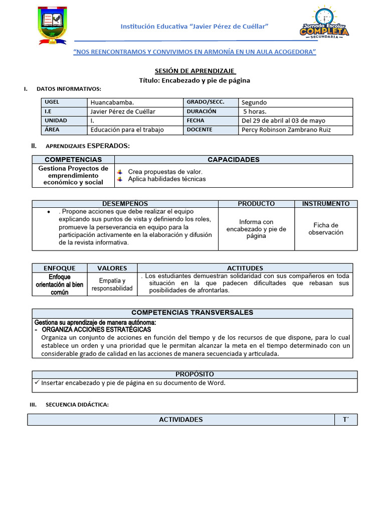Segundo Ept | PDF | Maestros | Microsoft Word