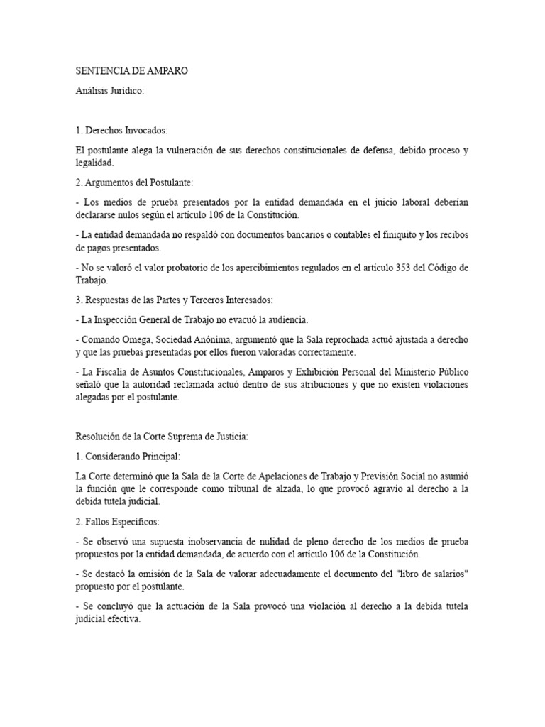 Sentencia de Amparo | PDF | Apelación | Sentencia (ley)