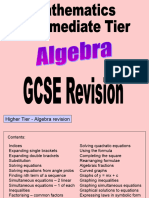 Higher Gcse Algebra Revision