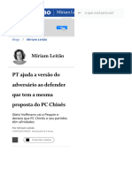 PT Ajuda A Versão Do Adversário Ao Defender Que Tem A Mesma Proposta Do PC Chinês