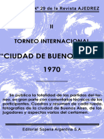 Revista Ajedrez Torneo Internacional Ciudad de Buenos Aires 1970 - Robert Fischer - 1970