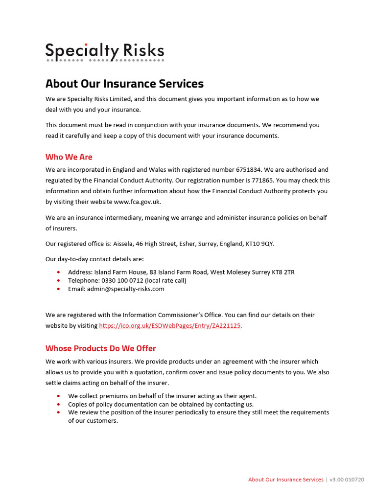 Insurance Services Overview and Policies | PDF | Insurance | Underwriting