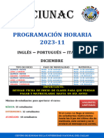 Horarios Diciembre 2023