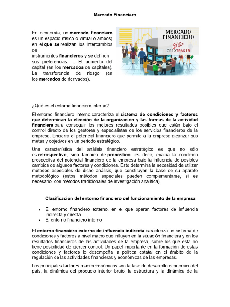 Análisis del Entorno Financiero Empresarial | PDF | Business | Mercado ...