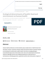 Ecological Determinants of Health - Food and Environment On Human Health - Environmental Science and Pollution Research
