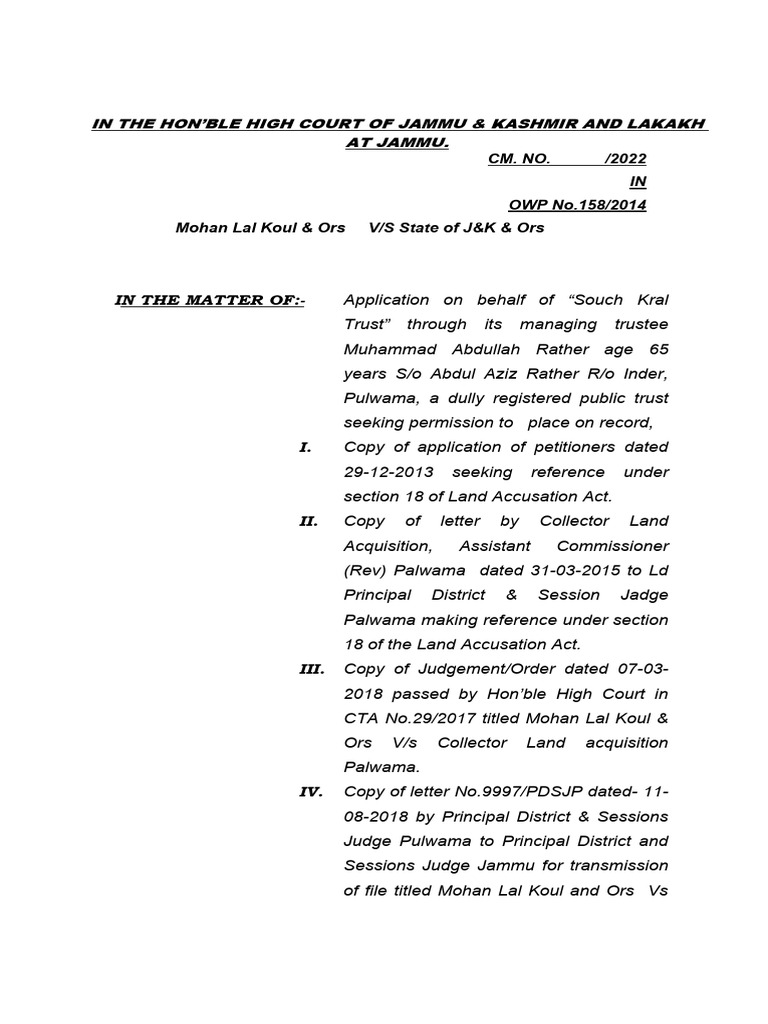 Application place on record Mohan Lal | PDF | Affidavit | Common Law