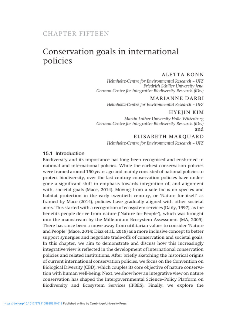 International Conservation Policy Goals | PDF | Sustainability ...
