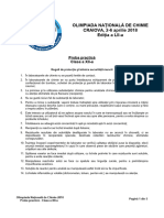 Olimpiada Naţională de Chimie CRAIOVA, 2-6 Aprilie 2018 Ediţia A LII-a