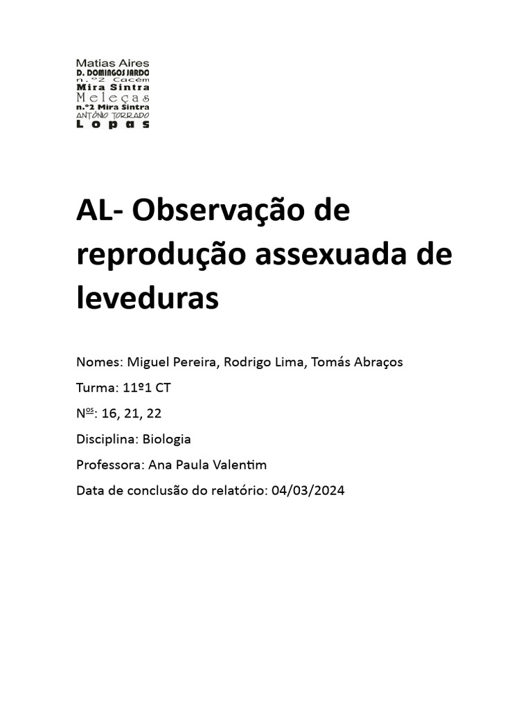 Al Bio | PDF | Fermento | Reprodução