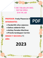 Esquema de Un Plan de Trabajo Del Municipio Escolar 1C