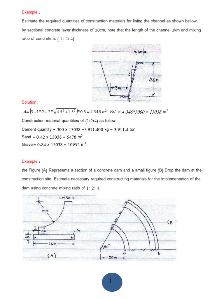 Construction Material Quantity Estimation | PDF | Reinforced Concrete ...