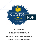 Sitxfsa008 Project Portfolio Develop and Implement A Food Safety Program