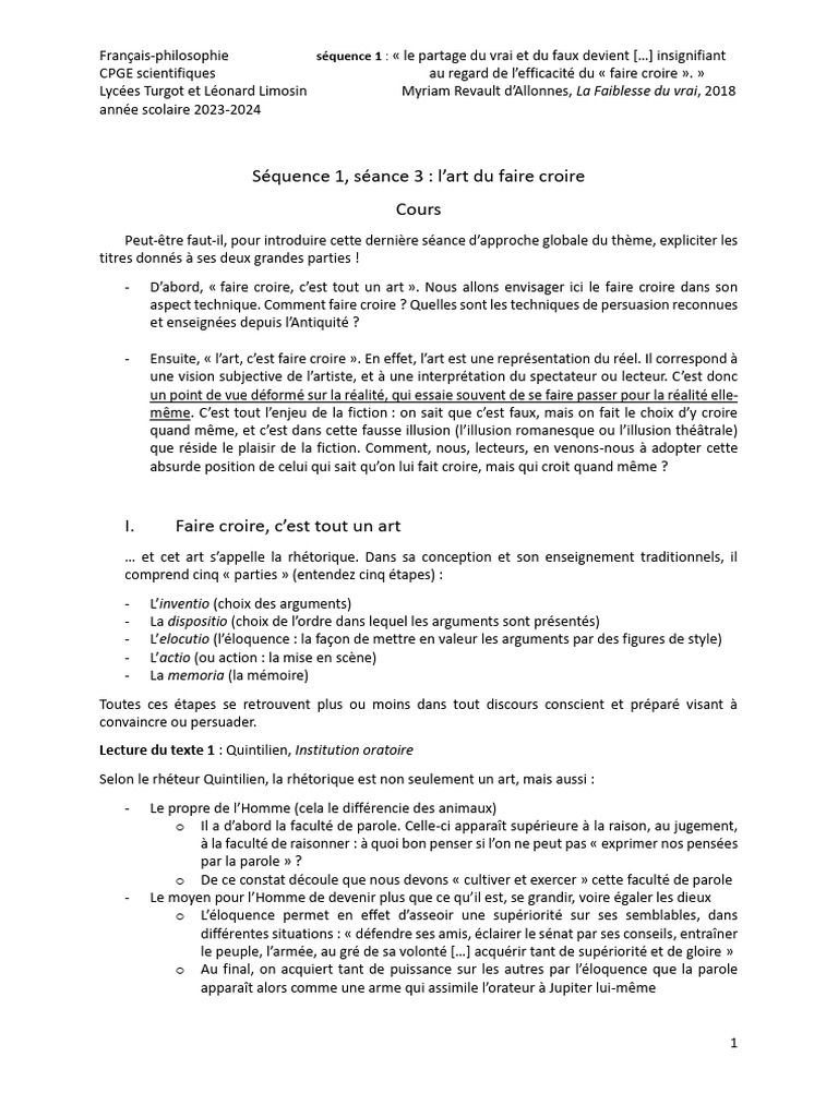 L'art de faire croire en rhétorique | PDF | Rhétorique