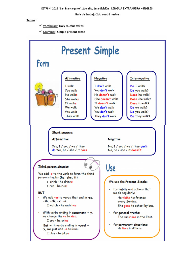 Trabajo Practico - Present Simple | PDF | Ficción general