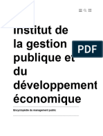 Encyclopédie Du Management Public - Agenda - Institut de La Gestion Publique Et