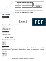 Simulado - 1 Bimestre 5 Ano - Matemática - Recuperação