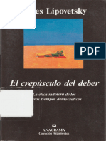 El Crepusculo Del Deber - Gilles Lipovetsky