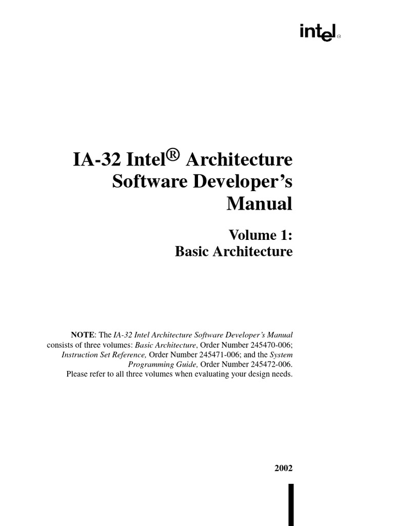 Volume 1 - Basic Architecture | PDF | Computer Engineering | Computer ...
