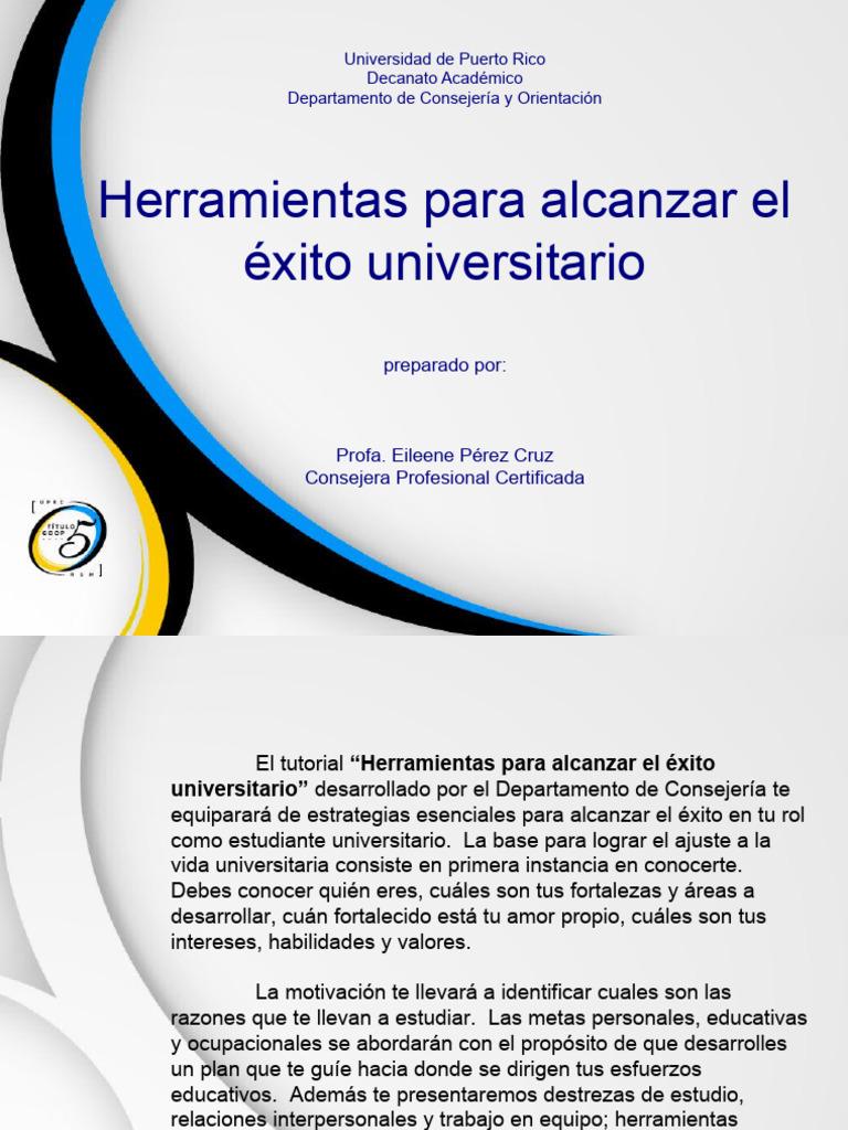 Estrategias para el Éxito Universitario | PDF | Motivacional | Motivación