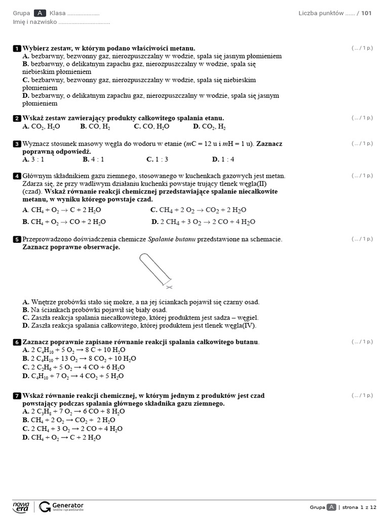 Nowa Era Chemia 3 Liceum Test (2) Chemia Nowa Era 1 Liceum | PDF