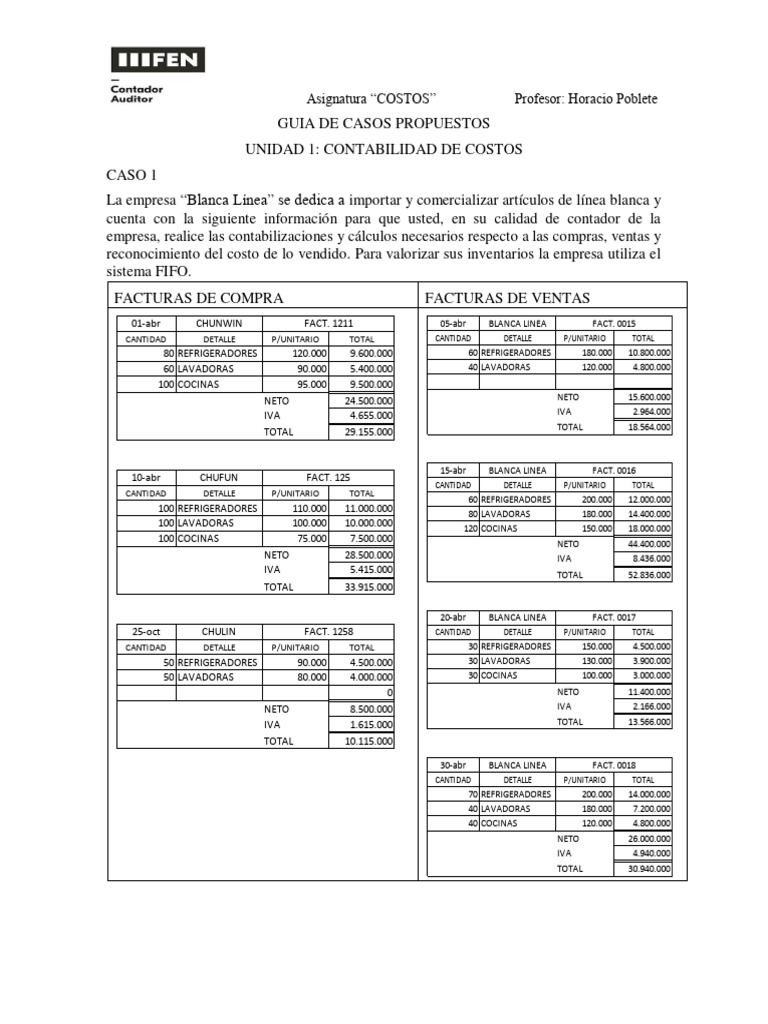 Casos Prácticos de Contabilidad de Costos | PDF | Queso | Negocios ...