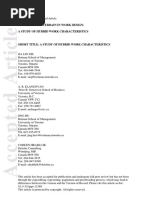 A Study of Hybrid Work Characteristics