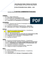 Cópia de CALENDARIO GERAL SEDE E CONGREGAÃ - Ã - ES - 1 Atualizaã Ã O-1