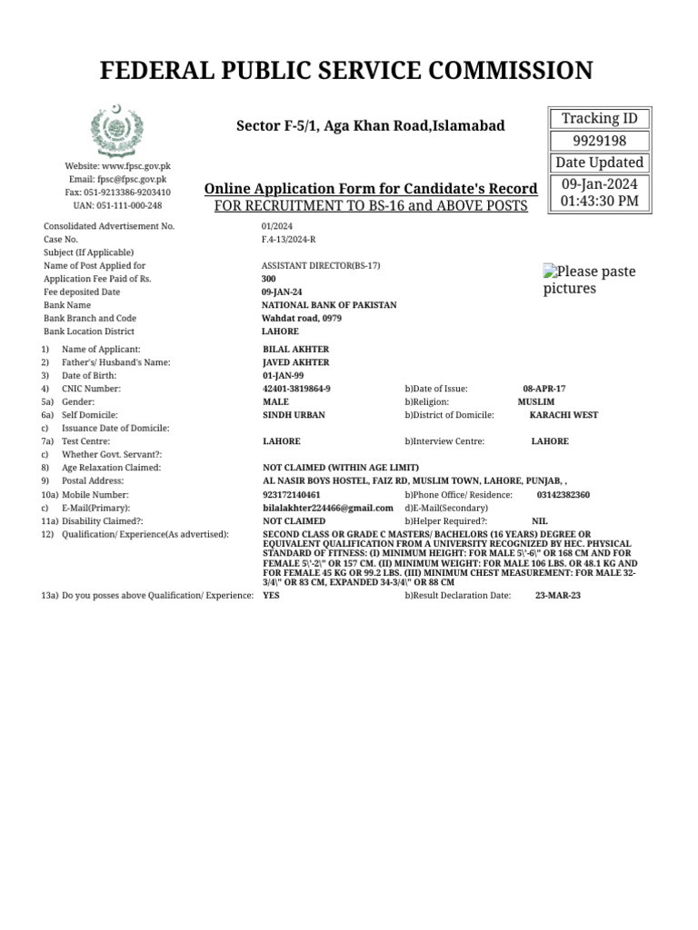 ASF Assistant Director Application Form | PDF