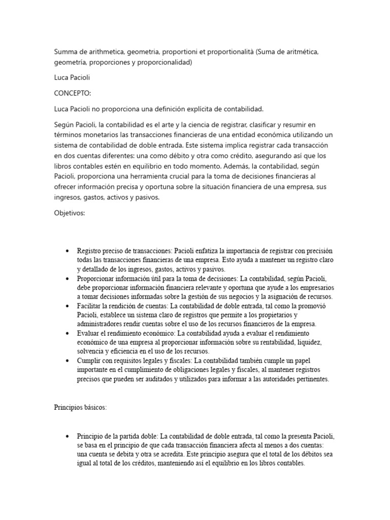Contabilidad Luca Pacioli | PDF | Contabilidad | Economias