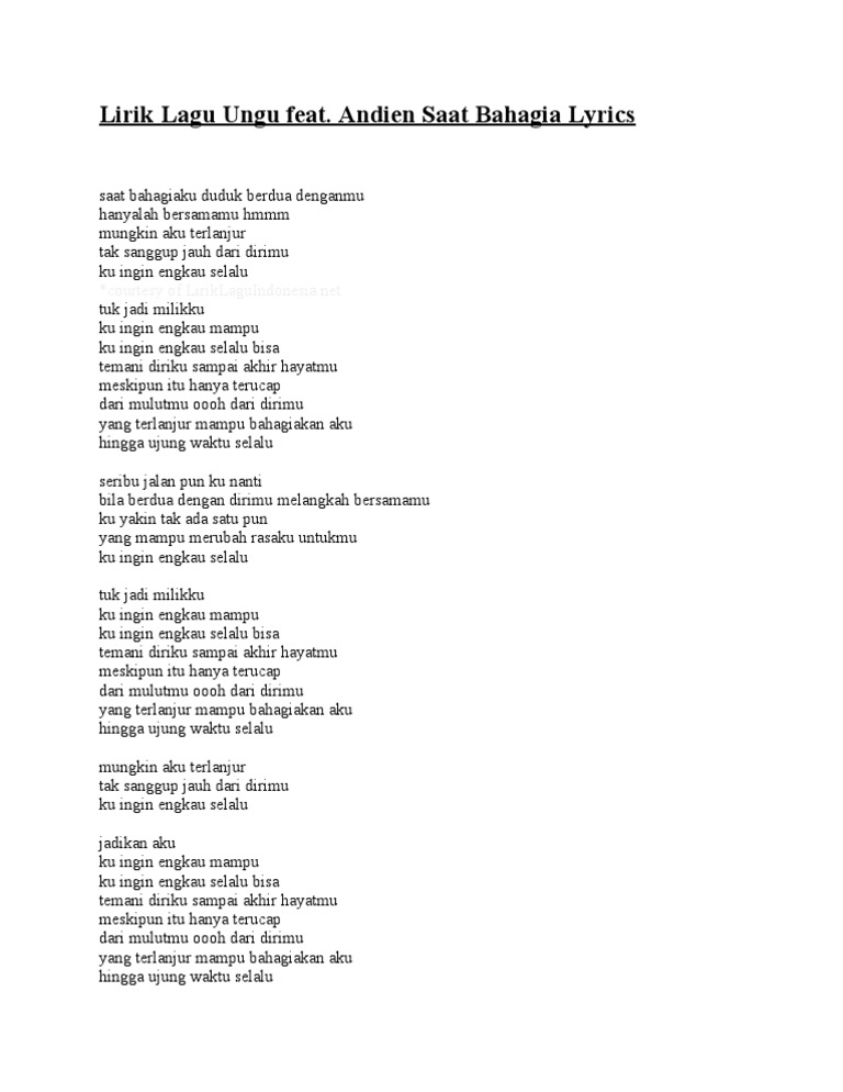 Lirik Lagu Ungu Feat