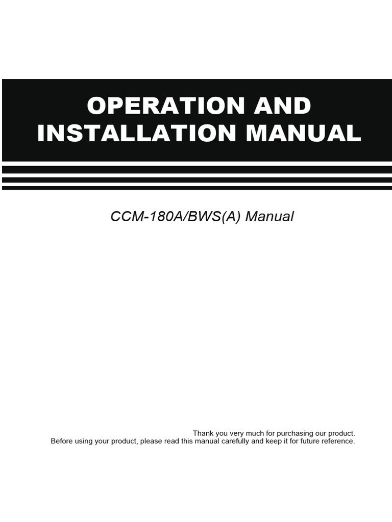 CCM-180A/BWS(A) Installation Guide | PDF | Power Supply | Electrical Wiring