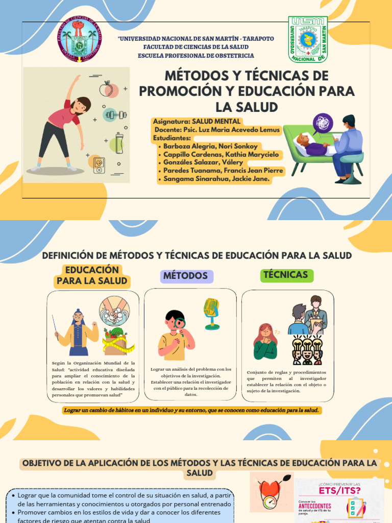 Métodos y Técnicas en Educación para la Salud | PDF | Educación para la ...