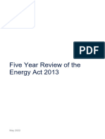 Energy Act 2013 Five Year Review