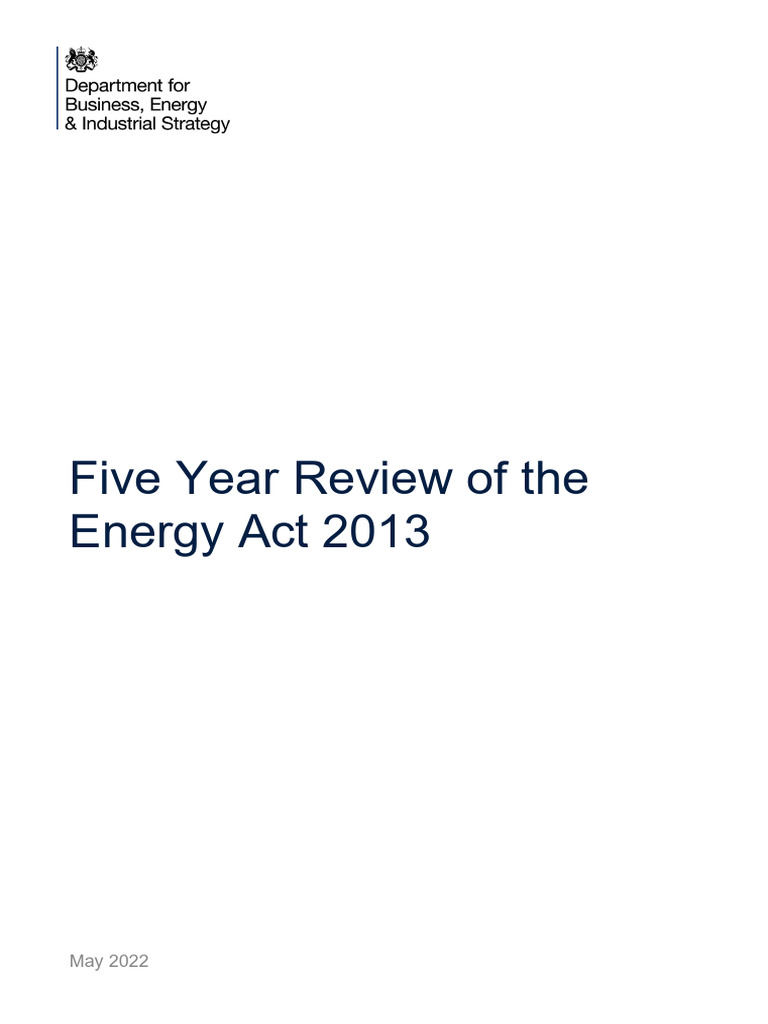 Energy Act 2013 Five Year Review PDF Contract For Difference