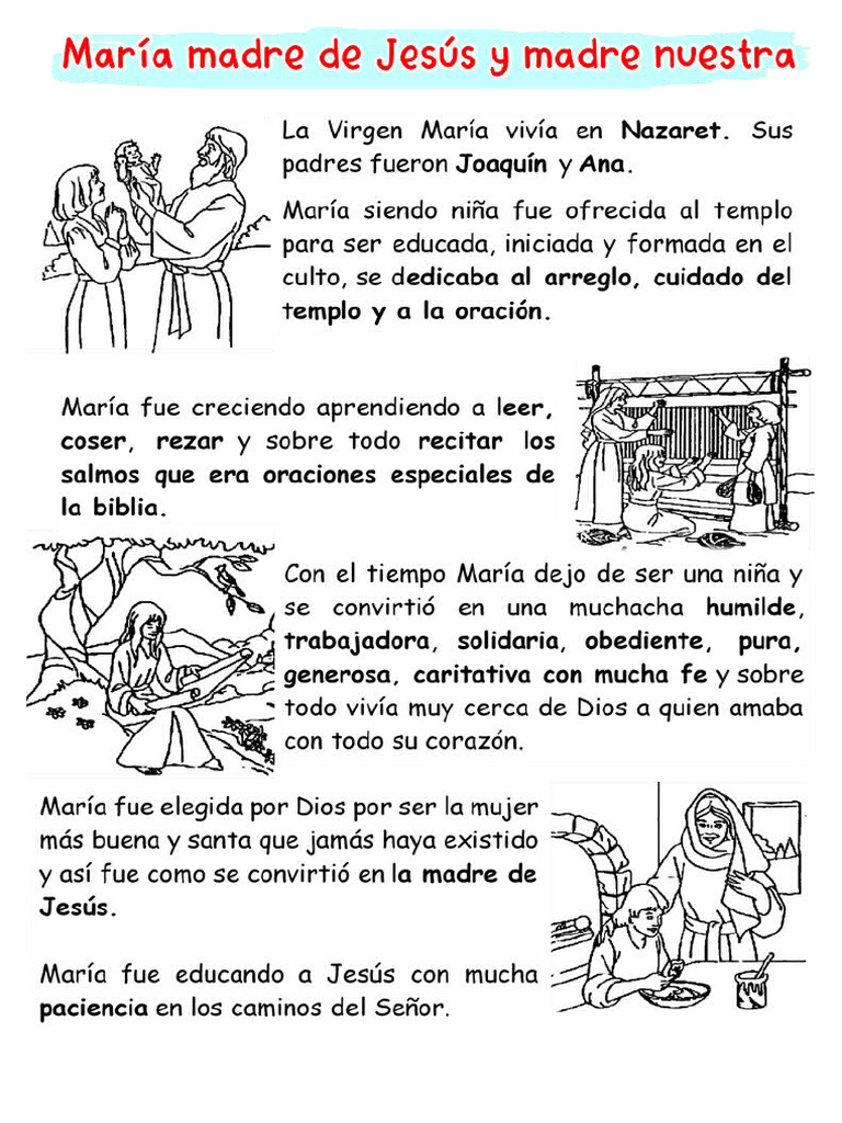 Ficha María, Madre de Jesús y Madre Nuestra | PDF | Religión y ...
