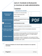 Examen - (AAB02) Cuestionario 2 - Conteste La Evaluación Parcial 2 Sobre Los Recursos en Sede Administrativa