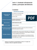 Examen - (AAB01) Cuestionario 1 - Conteste La Evaluación Parcial 1 Sobre Fuentes y Principios Del Derecho Administrativo