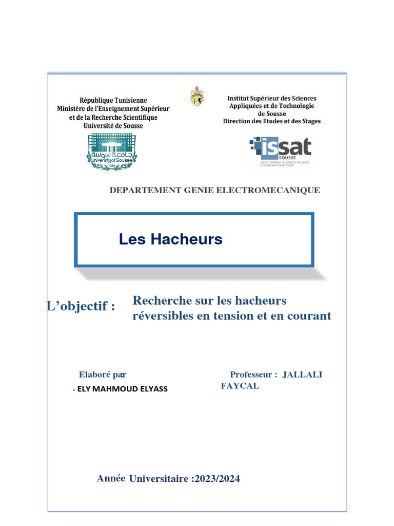 Hacheurs réversibles en courant et tension | PDF | Électrotechnique ...