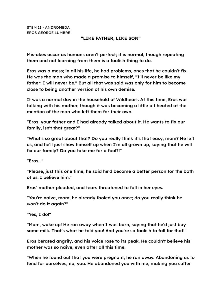 Like Father, Like Son | PDF | Language Arts & Discipline | Mystery ...