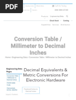 Inches to Decimal Feet Conversion Chart | PDF | Foot (Unit) | Mathematics