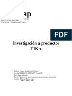 Investigación A Productos TIKA