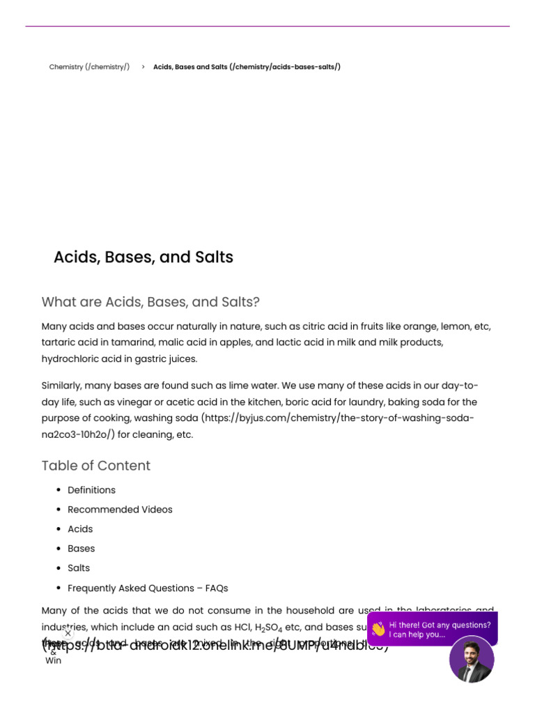 Acids, Bases, and Salts Explained | PDF | Acid | Ion