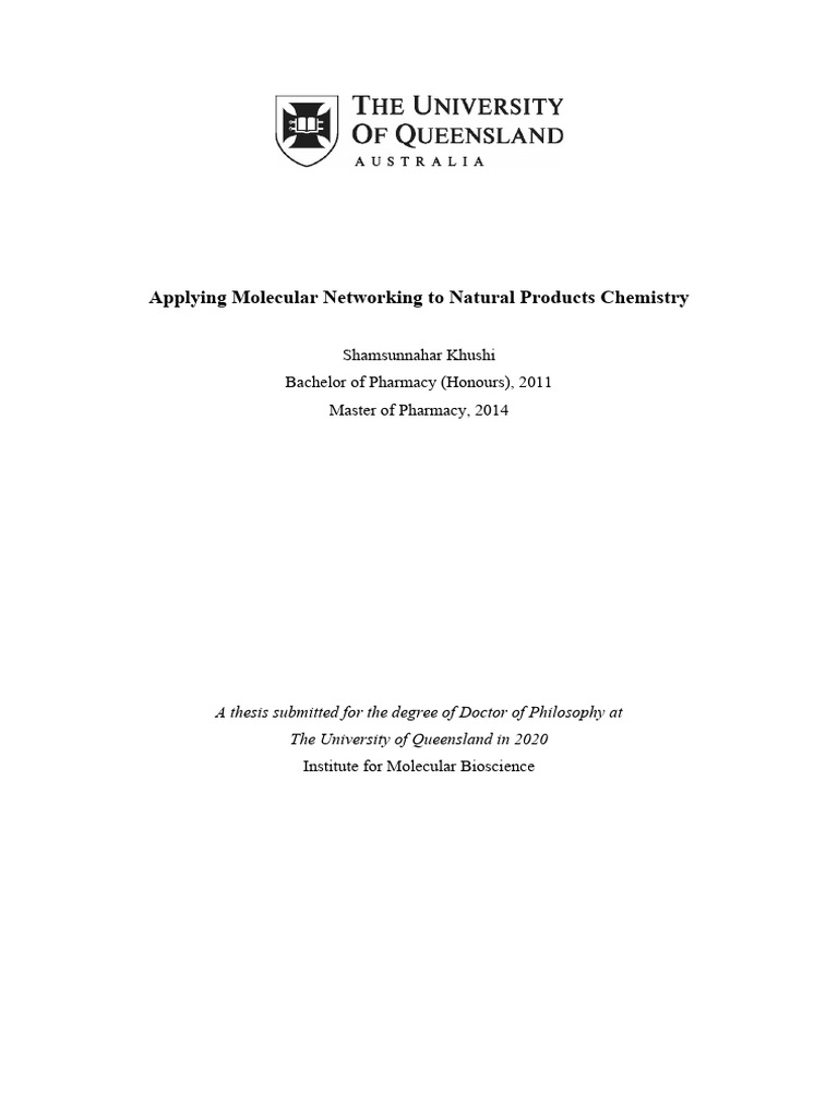 Gnps and Natural Products - Final - Thesis | PDF | Chemistry
