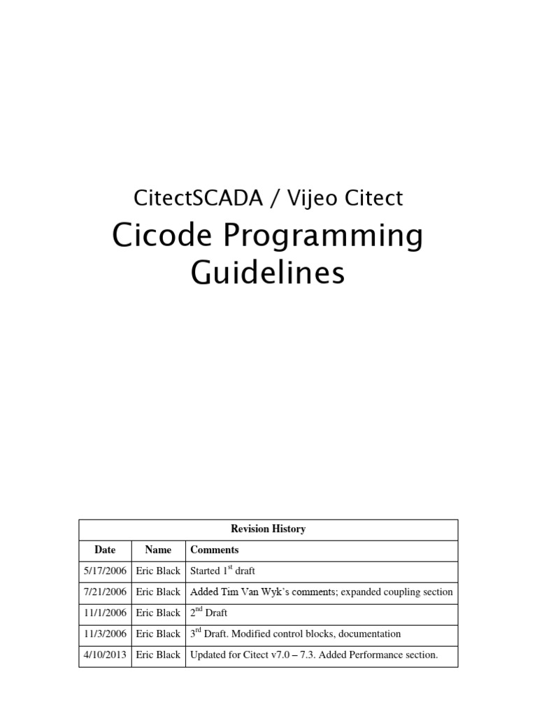 Cicode Programming Guidelines 2013-04-11 | Download Free PDF | Variable ...