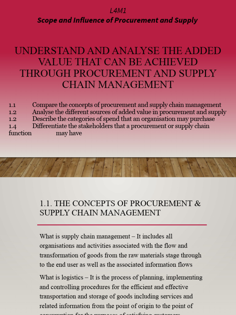 Scope and Influence of Procurement | PDF | Procurement | Supply Chain
