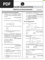 Matrices & Determinants - Practice Sheet - Varun JEE Advanced 2024