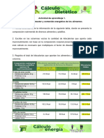 Actividad 1. Calculo Dietético