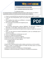 1º Ano - Atividade Avaliativa de História