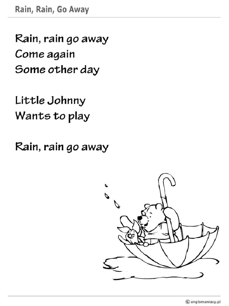 Rain Rain Go Away Lyrics | PDF