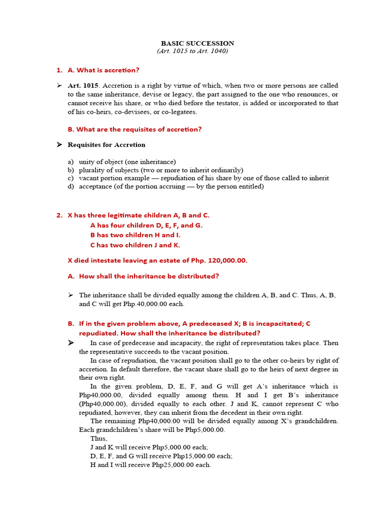 Understanding Basic Succession Laws | PDF | Will And Testament ...